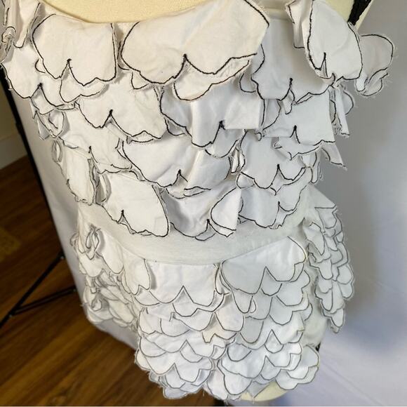 Cynthia Steffe Women's White Flower Petal Shirt Tank Top Size Small Maximalism - Picture 3 of 12
